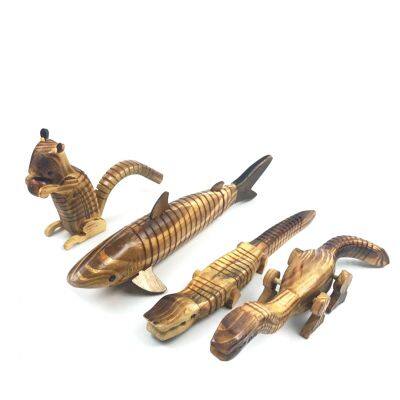 Wooden crafts dinosaur crocodile small animals