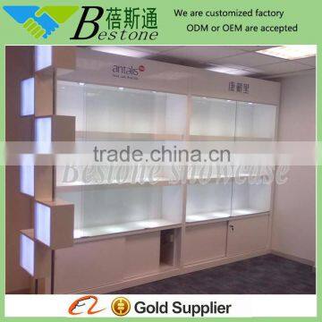 MDF painting wall display mall kiosk with LED light