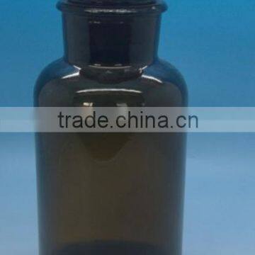 Wide mouth amber glass bottles