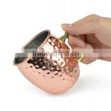 Hammered Moscow Mule Copper Mugs, Copper Moscow Mule Cups With 16Oz Capacity for Cocktail,Beer and Coffee photo-6