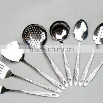 stainless steel shovel sets with flower design on the handle