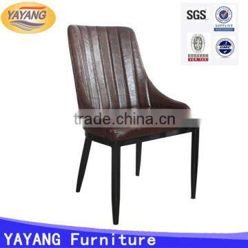 Dining room metal frame modern leather seat dining table chairs