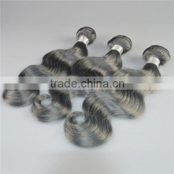 Fast shipping large stock grey gray hair Body Wave 8A grade virgin human hair extensions