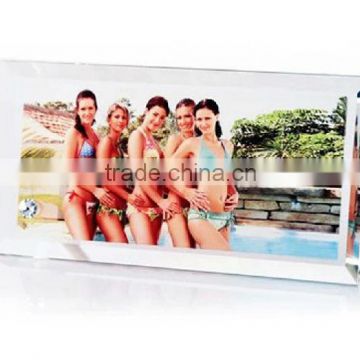 Rounded corners glass crystal photo frame for sublimation printing 230*120*10mm