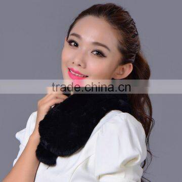 Women's Autumn Winter Natural Genuine Rabbit Fur Scarf With Ball Rabbit Scarves