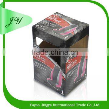 Custom full color seat cover colorful packing box with plastic window