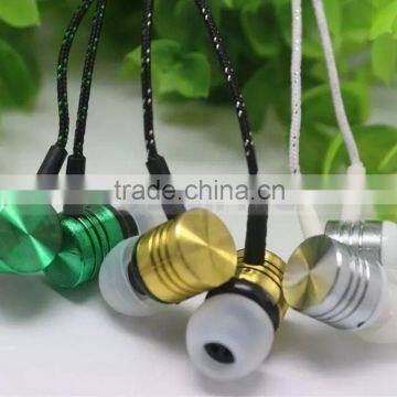 Cheap 1M Gold Red Green Silver Headphone Headset Braided Earphone With Mic For Mobile Phone photo-2