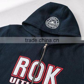 High Quality Wholesales 100 Elasticity Fleece Screen Printing Embroidery Plain Black Hoodie photo-3