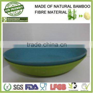 simple colors bamboo fiber deep plate,bamboo dinner set