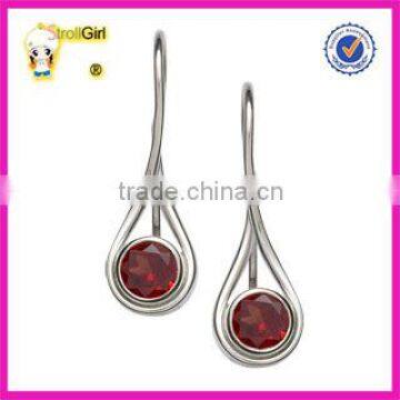 Charm Red zircon stone setting earring for women drip earring