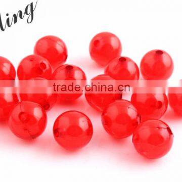 Red Color Chunky Acrylic Round Transparent Plastic Beads in Beads ,8mm to 20mm Loost Beads for Kids Necklace Bracelet Jewelry