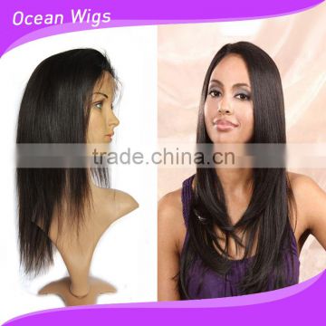 Natural hairline cheap raw virgin remy indian women bohemian hair lace front wig,black color 100% human hair wigs with baby hair