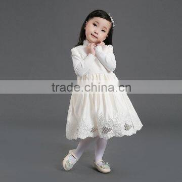 Wholesale new design short sleeve embroidery baby children dress 1-4y