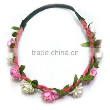 2015 handmade flower elastic headbands for ladies