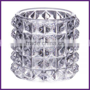 Clear Pressed Glass Bump Shape tealight holder