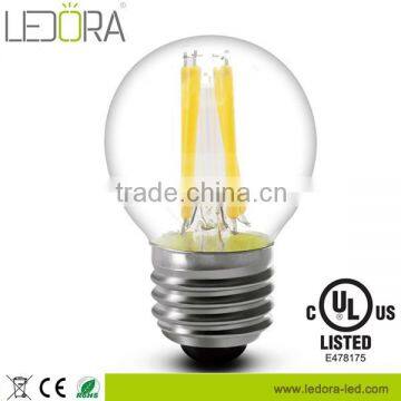 High Quality small G45 E12 E26 E27 B22 B15 Dimmable UL CUL cob led filament lamp