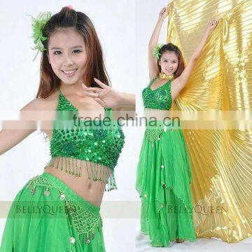 green bellydance outfits ,belly dancing outfits,costume belly dance ,BellyQueen