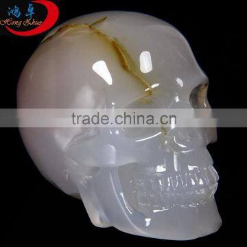 Natural Unnamed agate Skull Skeleton Healing Crystals Carving Reiki home decoration good collection