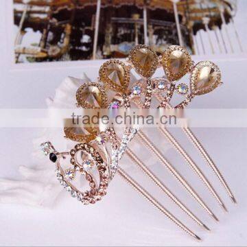 Light Coffee Drop Rhinestone Stud Hair Clip