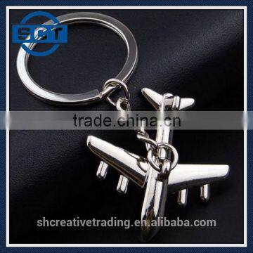 Gift Boxed Zinc Alloy Metal Airplane Keyring Aircraft Key Ring 40mm