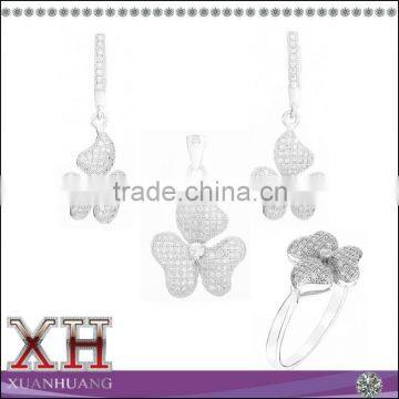 Hot Sale Silver Jewelry Set with Clear Zircon Made in China