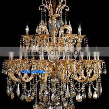 Modern Luxury Gold Zinc Alloy Crystal Lamp Chandelier Lighting Pendant Light CZ5121/12+6