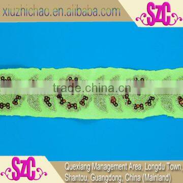 109-11(0.7)Hot sale!!! fancy trimming gold bone cord 1.6'' embroidery shanghai lace