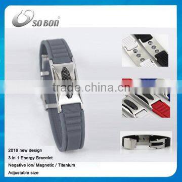 2016 magnetic Carbon Fiber Bio strap bracelet new fashion jewelry Germanium wristband with metal clasp