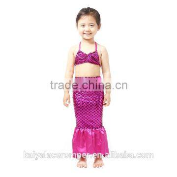 2016 wholesale baby girl swimsuit two piece mermaid tail bath set hot bikini swimwear baby outfit