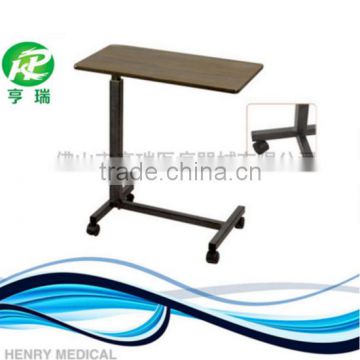 Hospital movable wooden adjustable over bed table patient dining table