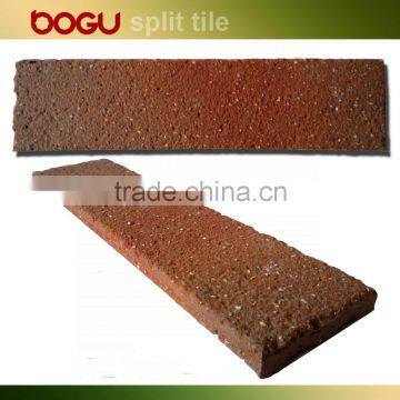 Red terracotta ceramic clinker tile wall cladding