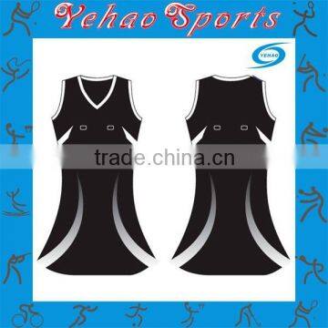 beautiful netball dress with sublimation from guangzhou yehao sports