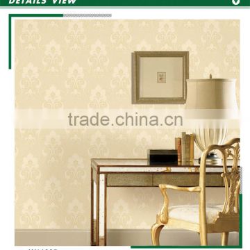 embossed pvc coated wallpaper, beige trendy special design wall sticker for household , peelable wall sticker warehouse