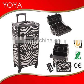 Rolling Makeup Case Pro Cosmetic Hair Stylist Storage Wheeled Trolley
