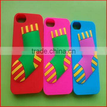 Christmas sock 3D Cartoon design mobile holder stand for iphone 6