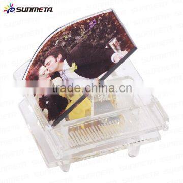 Sunmeta fashionable blank piano shape sublimation crystal photo frame