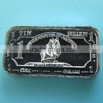 A104 1 Gram 999 Fine Tin Iron Ship Bar