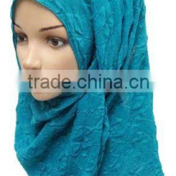 New Silk Muslim Hijab Fashionable Islamic Scarf Plain Solid Pattern