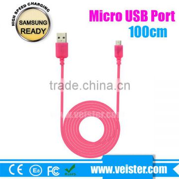 colorful flat 1M micro usb data cable, Micro USB Cable for Samsung charge