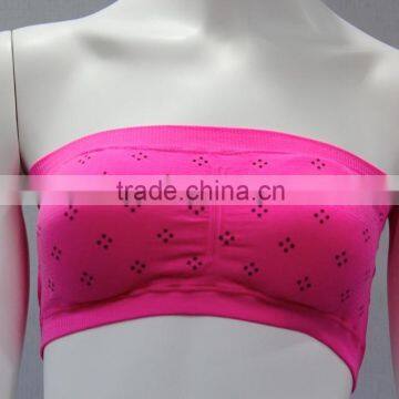 Polka Dots Printed Design Seamless Bandeau Bra