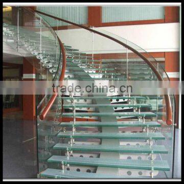 Clear 12mm tempered glass deck railing