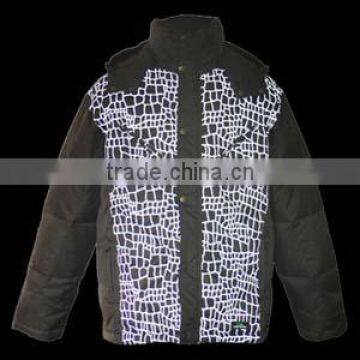 Crocodile Pattern Reflective Printing Retro Reflective Fabric PU Coated Fabric
