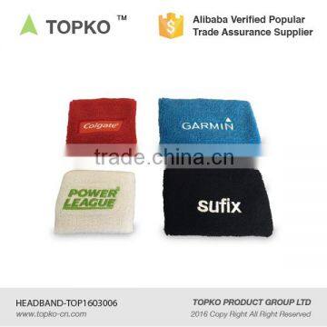 TOPKO Wholesale Sports Cotton Sweatband Embroidery Quote Headband