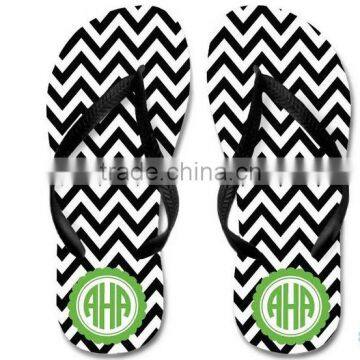 Personalized Women's Black Initial Monogram Sandals