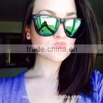 Retro Black Waifer With Metallic Frames In Green Classic Fashion Sunglasses Eyewear