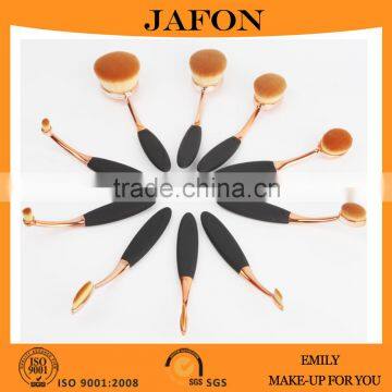 Popular 10 pcs rose gold oval toothbrush style makeup brushes set                        
                                                Quality Choice