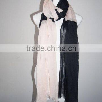 Fashion 100% viscose contrast color scarf