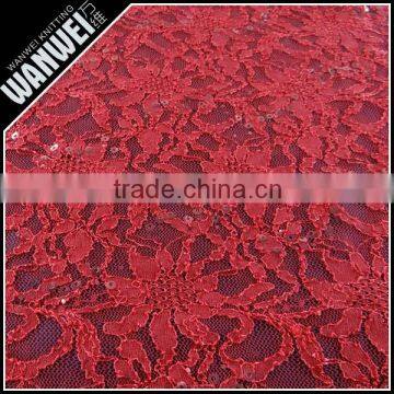 red sequins lace fabric by nylon polyester to do any color for fashion Bridal Inspirations Fabric- Sequin Lace