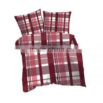 Soft Polyester Microfiber Plaids Printed Flannel Fleece Bedding Set( Duvet Cover+Pillowcase)