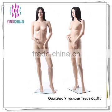 Lifelike skin color standing female manikin